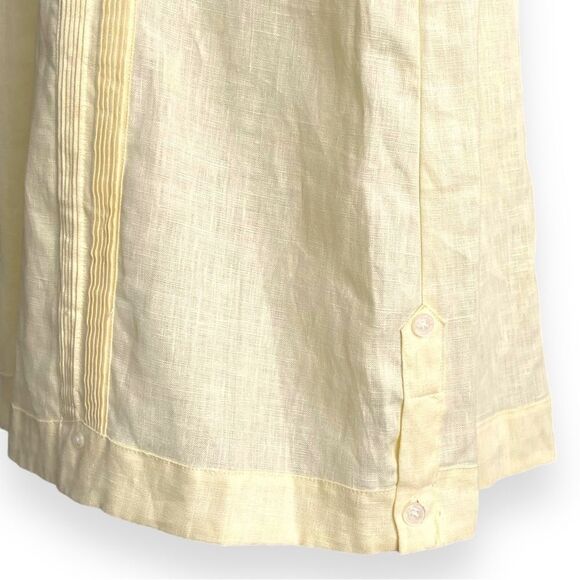 La Habana Miami Linen Cubavera Guayabera Cuban Style Sleeveless Shirt Dress - Picture 13 of 15